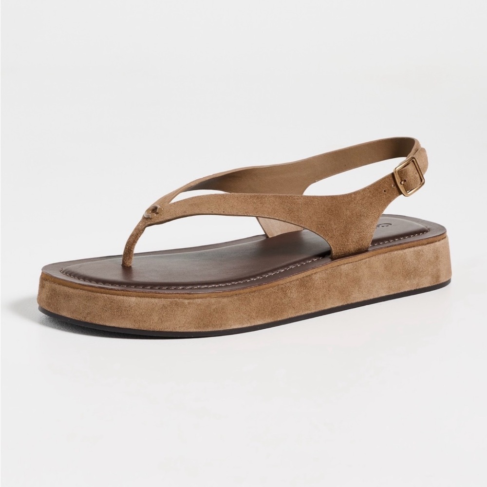Coach Sculpted C Platform Suede Thong
